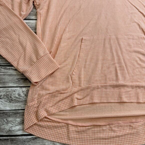 Weatherproof Vintage Womens Lightweight Hoodie Orange White Gingham M Med Medium - Picture 7 of 12